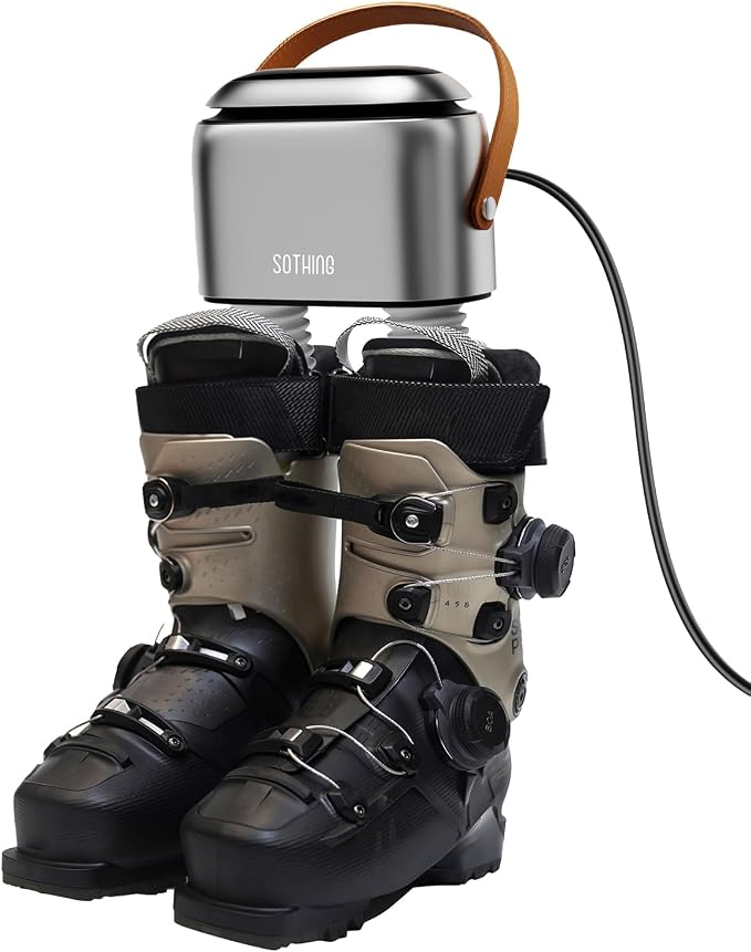 SOTHING Boot Dryer for Work Boots and Ski Boots with Ozone Odor Freshening, Portable Shoe Dryer & Glove Dryer with 11.81-Inch Extendable Hoses, 3 Heat Levels, 1–9H Timer for Sneakers and Rain Boots