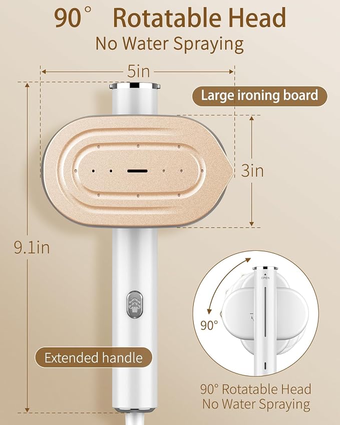 Steamer for Clothes, 2-in-1 Steam Iron for Clothes, 1200W Handheld Steamer 10s Heat-Up, Travel Steamer Fast Wrinkle Removal, Portable Garment steamer for Home Travel -White, 110-120V