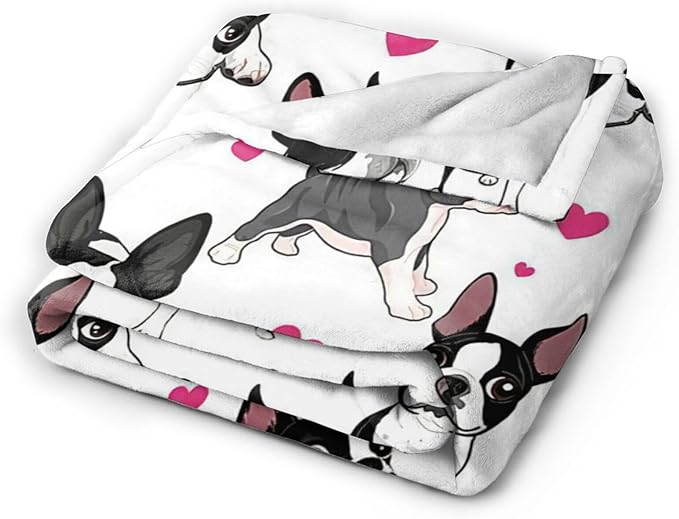 Tijuboni French Bulldog Throw Blanket Dog Gifts for Girls Boys Women Men Kids Adults Soft Flannel Fleece Blanket for Couch Sofa Bed Home Decor 60"x80"