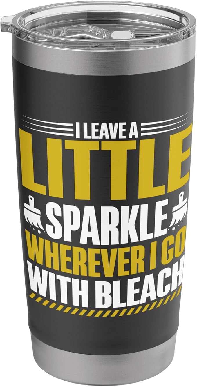 I leave a little Sparkle wherever i go with bleach Cleaning Stainless Steel Insulated Tumbler