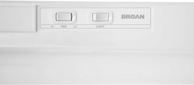Broan-NuTone F402411 Exhaust Fan for Under Cabinet Two-Speed Four-Way Convertible Range Hood Insert with Light, 24-Inch, White on White