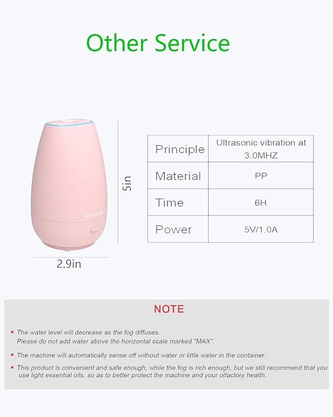 Portable Car Diffuser for Essential Oils, Small USB Aroma Humidifier with Soft Ambient Light, Perfect Personal Scent Diffuser for Vehicle, Home, Gym & Travel – Pink