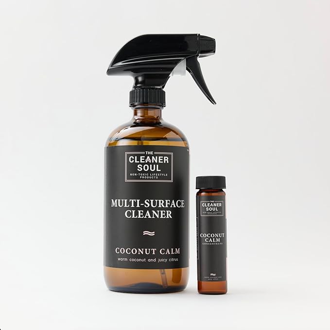 4 Refills - Natural All-Purpose Cleaner Concentrate Essential Oils, Glass Bottle, Non-Toxic, Multi-Surface (Eucalyptus Breathe)