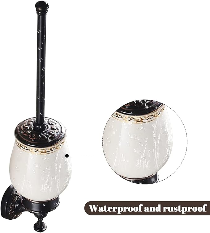 Leyden Bronze Toilet Brush Holder,Oil Rubbed Bronze Toilet Brush Plunge Retro Toilet Bowl Brush Bathroom Accessories Wall Mounted