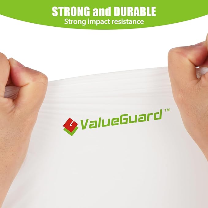 ValueGuard Large Trash Bag 13 Gallon Tall Drawstring 100% Post-Consumer Recycled Garbage Bag Waste Bag for Kitchen Office 0.6 Mil (200 Count)