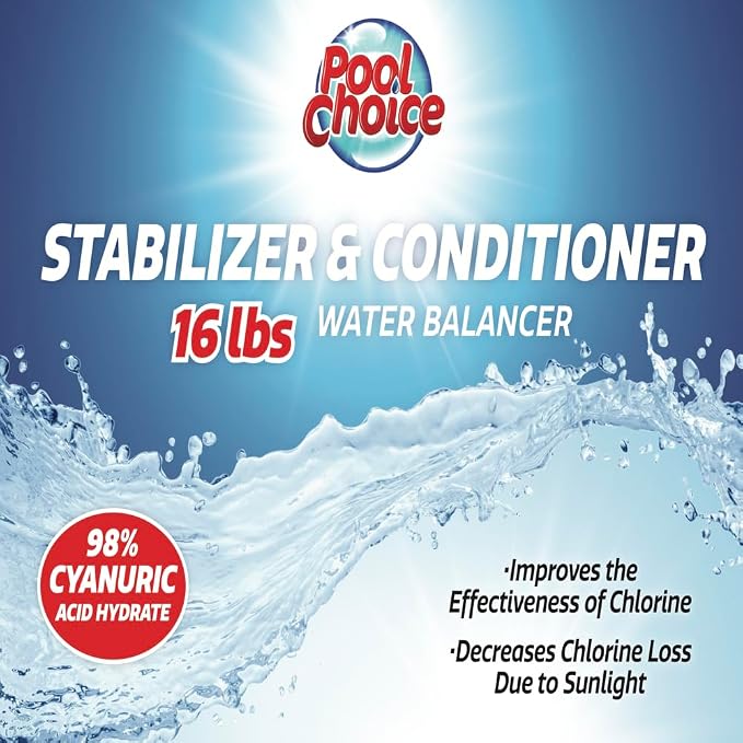 SpaChoice 16-Pounds Premium Pool Stabilizer and Conditioner, Concentrated Cyanuric Acid for Pools, Helps Chlorine Last Longer