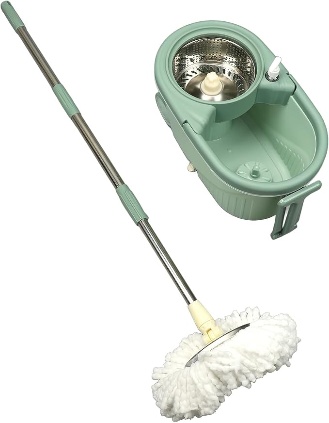 Spin Mop Bucket Floor Kit System Double Drive Washable Reusable Labor Saving Home Office