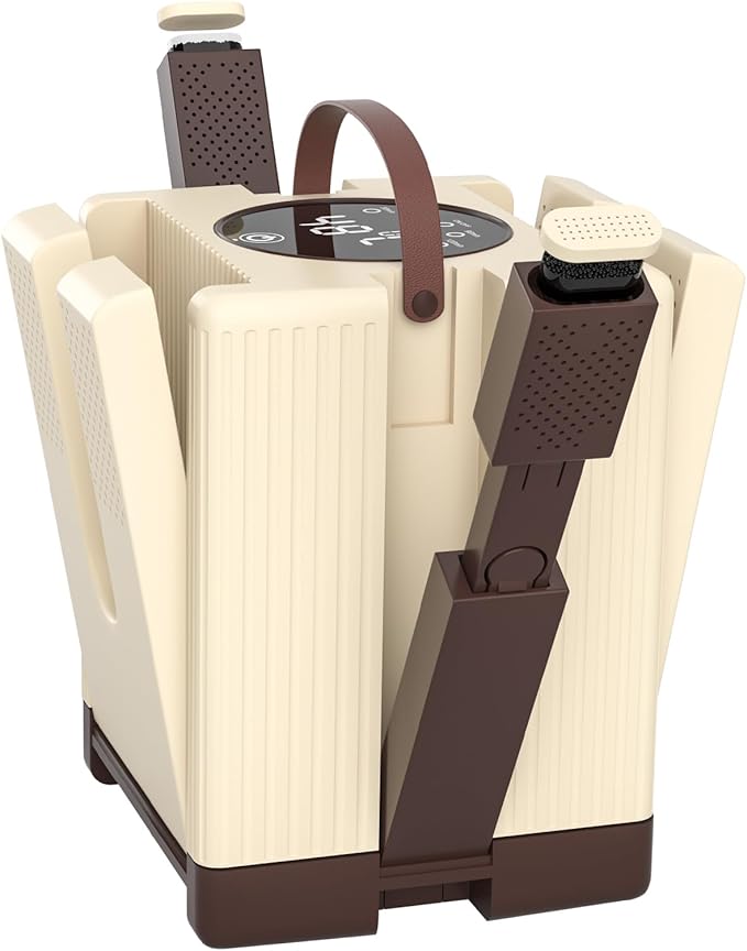Heapsion 6-Arm Shoe Dryer and Deodorizer, Fast 360° Drying in 15s with Rose Salt Box, Foldable Boot Dryer with Timer for 3 Pairs, Portable for Travel, Home, Gym