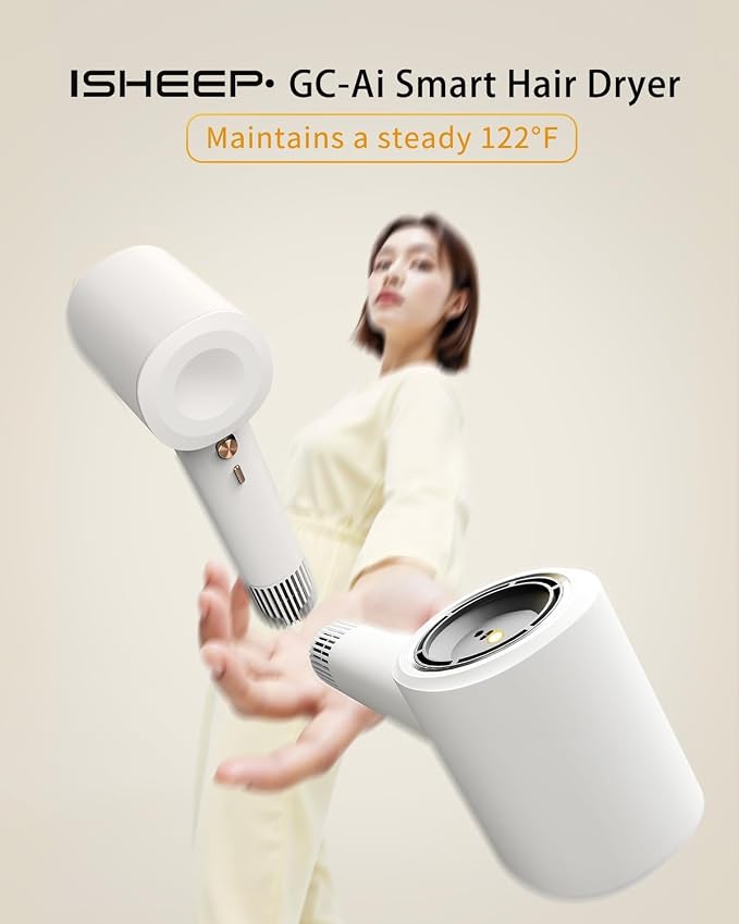 Hair Dryer, High-Speed Ionic Low Noise Blow Dryer with Brushless Motor for Fast Drying for Home Travel Salon