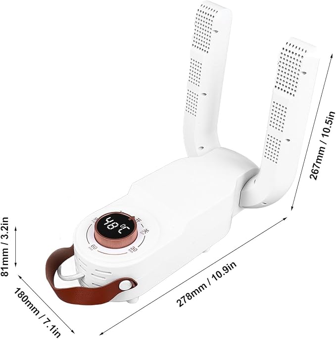 Shoe Dryer, Quick Drying Deodorizing Boot Dryer, Super Quiet, Overheating, Foldable Design Shoe Glove Warmer for Shoes Socks Ski Boots, White (US Plug 110V)