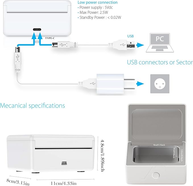 Fastest LED-UV Hearing Aid Dryer and Dehumidifier Accessory | UV-C Ultraviolet Light Box Kit | Removes Sweat & Moisture from Hearing Aids, Wireless Earbuds, and Ear Amplifiers