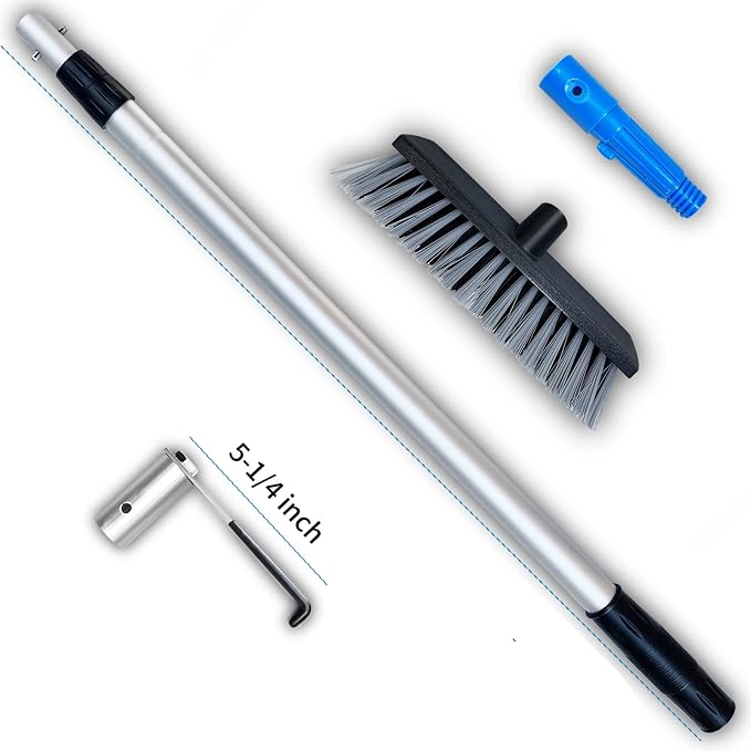 Cargo Retriever Hook, 6 ft Multi-Use Grabber Reach Tool with Debris & Snow Broom, Telescoping Pull Pole for Pickup Truck Bed, Heavy Duty Truck Bed Accessories