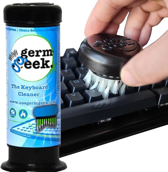 Germ Geek Keyboard & Electronics Cleaning Kit | Patented Precision Brush | Multi-Purpose Tool for Laptop Phone & AirPods | USA-Made, Eco-Friendly & Safe Computer Cleaner
