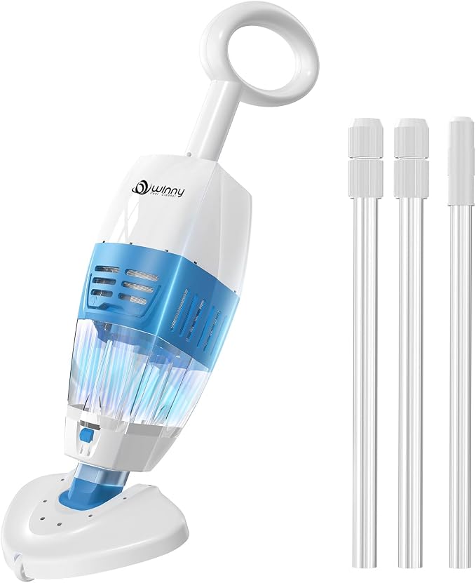 (2025 Upgrade) Cordless Pool Vacuum with 1548GPH Suction, 1Hour Runtime, Telescopic Pole & 2-in-1 Cleaning Head, 250μm Filter-Ideal for Above Ground Pools, Hot Tubs, Spas, Ponds (Drak Blue)