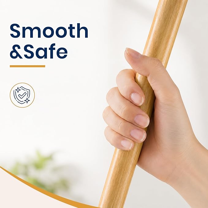 KalTell 12PK Wooden Broom Handle 55”, Heavy Duty American Threaded Metal Tips Fits Most Push Brooms, Commercial Mops