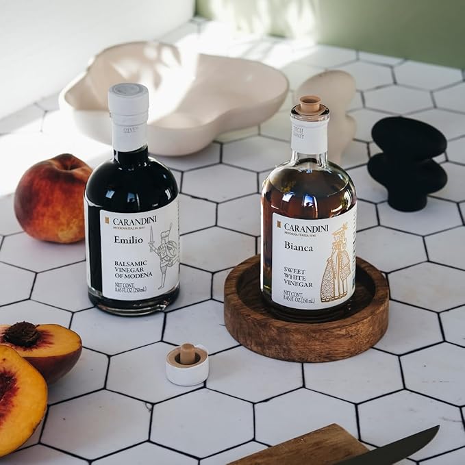 Carandini Emilio Silver Balsamic Vinegar of Modena PGI & Bianca Sweet White Vinegar Combo Set with Gift Box, Gift for Mother | Made in Italy