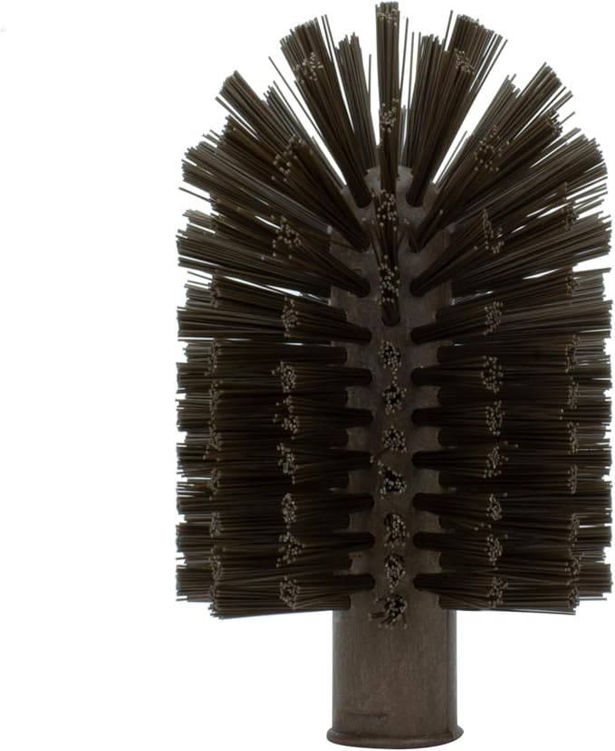 SPARTA Industrial Tank Brush Head Pipe Brush Head, Drain Brush with 3/4" Thread Hole (Handle Not Included) for Commercial Use, Plastic, 4 x 7.1 Inches, Brown (Pack of 6)