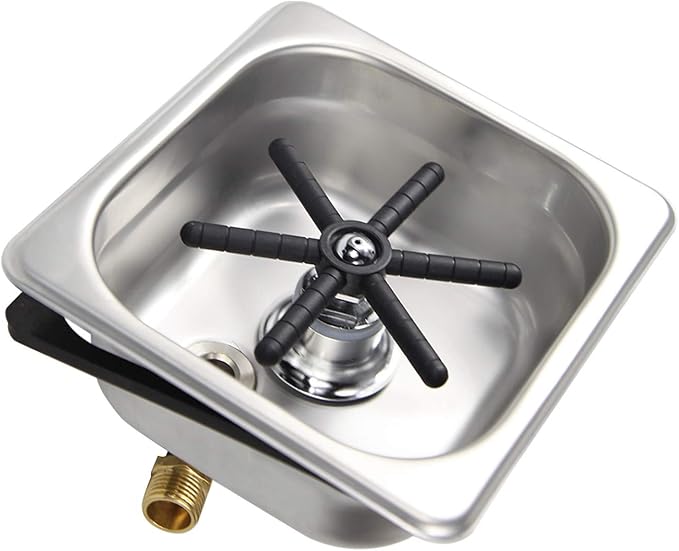 YBB Pitcher Glass Rinser, Cup Bottle Cleaning Washer 304 Stainless Steel Home Cafe Bar Sink Rinser for Coffee Milk Juice Wine Beer Tea (Silver162)