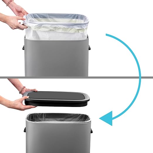 Fashionwu 55L/14.5 Gallon Kitchen Trash Can, Automatic Trash Can with Touch-Free and Motion Sensor, Anti-Fingerprint Silent Design, Suitable for Bedroom, Bathroom, Kitchen, Office, Gray