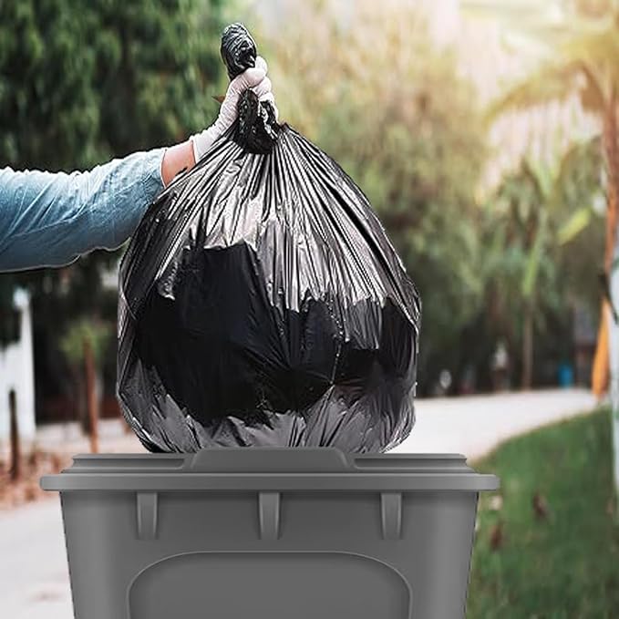 BEIDOU-PAC 13 Gallon Trash Bags, 250 Count Black Tall Kitchen Garbage bags, Multi-purpose Trash Can Bin Liners for Bathroom, Office, Industrial, Commercial, Janitorial, Municipal, Recycling