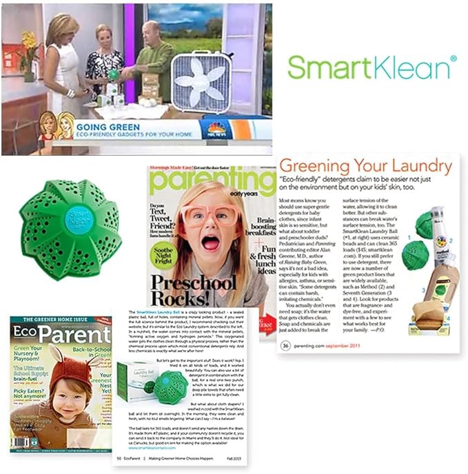Eco-Friendly Detergent-Free Laundry Balls - Reusable, Hypoallergenic, Natural Fragrance-Free,Non-Toxic Washing Machine Ball - 2 Pack