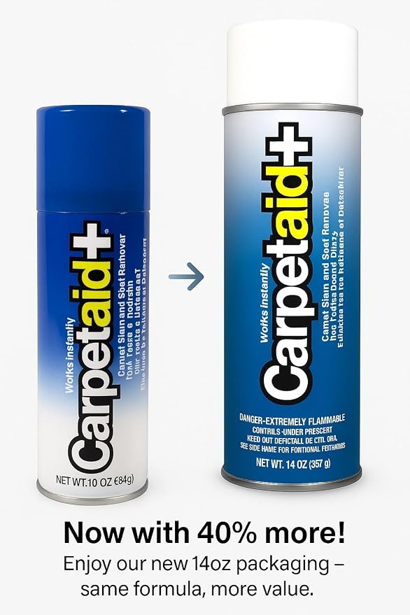 Carpet Aid Spot and Stain Remover, pH Balanced Cleaner for Carpets, Rugs, and Upholstery – Removes Oil, Grease, Ink, Coffee, Pet Urine, and Lipstick