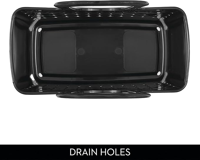 iDesign Portable Shower Tote Caddy for College Dorm or Bathroom, Set of 3, Black, Made in USA