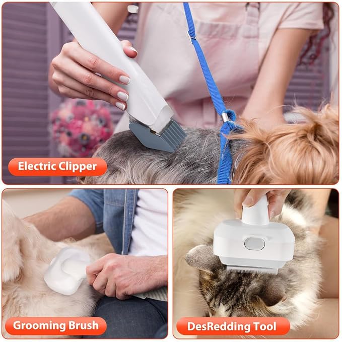 axGear Pet Hair Vacuum Dog Cat Grooming Kit Clipper Brush Hair Trim
