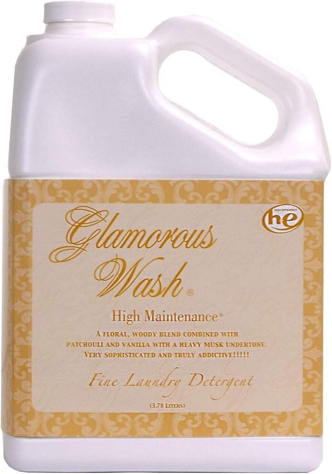 Tyler Candle Glamorous Wash High Maintenance Laundry Detergent 128oz w/High Maintenance Sachets Bundle (128 oz (w/Sachets))
