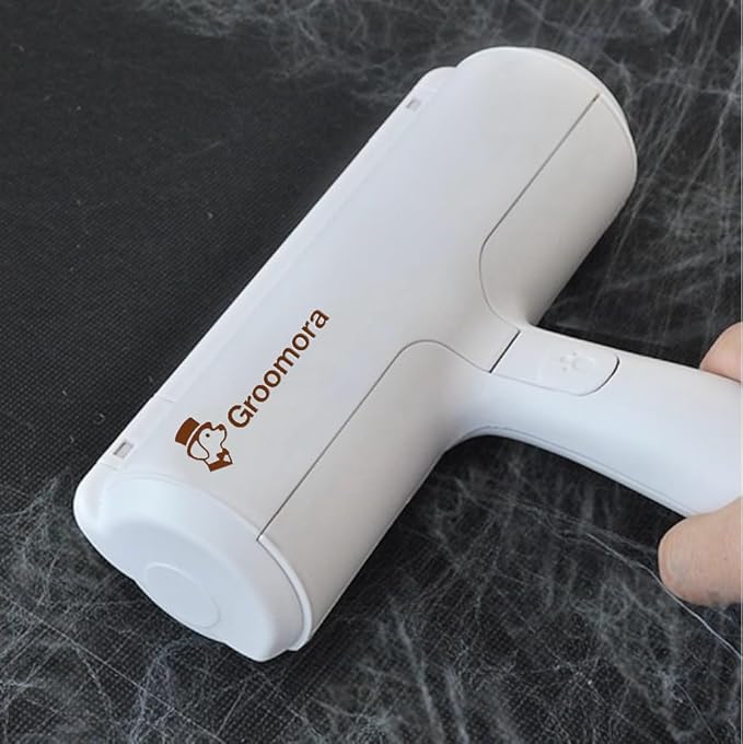 Pet Hair Remover Roller - Reusable Lint Roller for Dog & Cat Hair on Furniture, Couch, Carpet, Clothing - Eco-Friendly Portable Fur Remover Tool - Manual Operation - Plastic - White