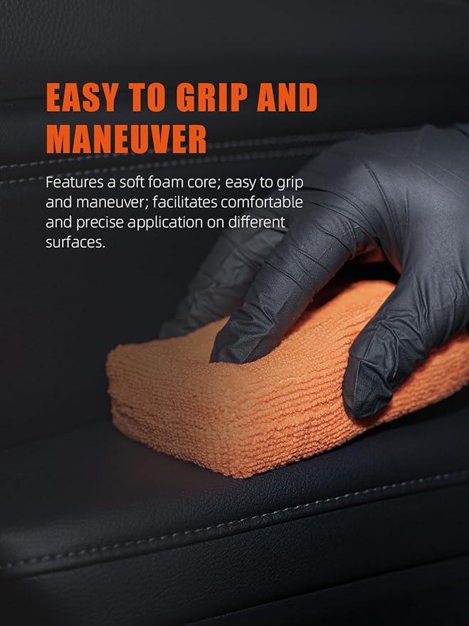 Microfiber Applicator Pad, SPTA Premium Microfiber Sponge and Cleaning Pads,Ultra-Soft, Safe for Sealants, Tire Dressings, Interior and Exterior Detailing, Car, Truck, SUV, RV, Motorcyle Care,10 Pack