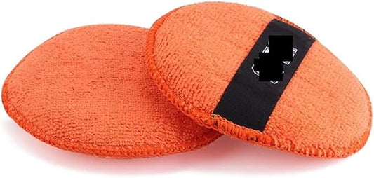 5 Inch Microfiber Wax Applicator Pads - Reusable Hand Polishing Foam Pads with Elastic Grip for Cars and More