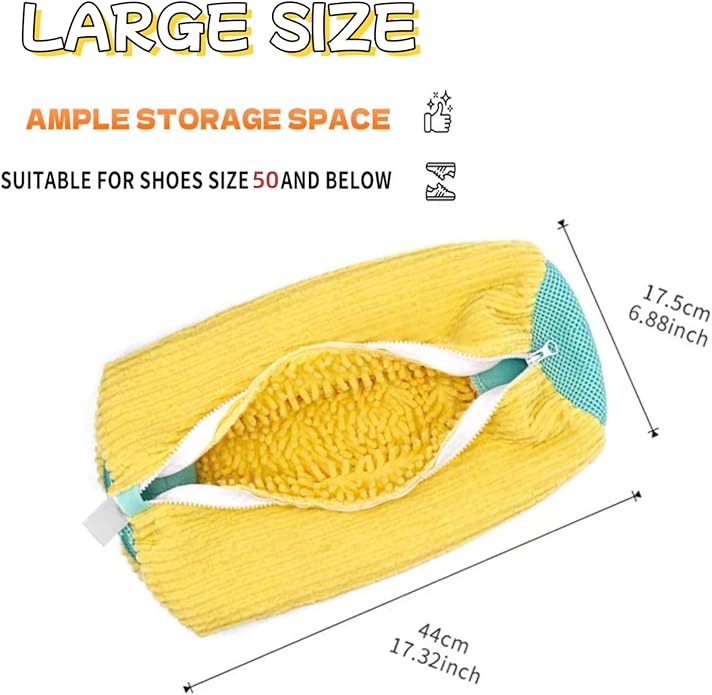 4PCS Shoes Laundry Bag for Shoes 2024 Upgrade Sneaker Washing Machine Bag Shoe Washing Machine Bag, Reusable and Durable Zipper Shoe Washing Bag for All Shoe Types And Sizes(Yellow&Grey)