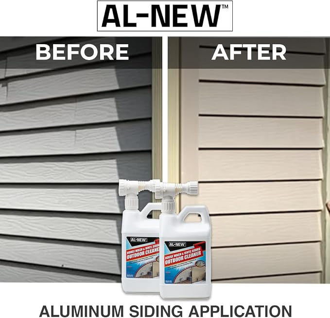 AL-NEW Exterior Cleaning Bundle Clean & Protect w/ 1 gallon House Wash & Vinyl Siding Outdoor Cleaner (2-64oz Hose-End Bottles)