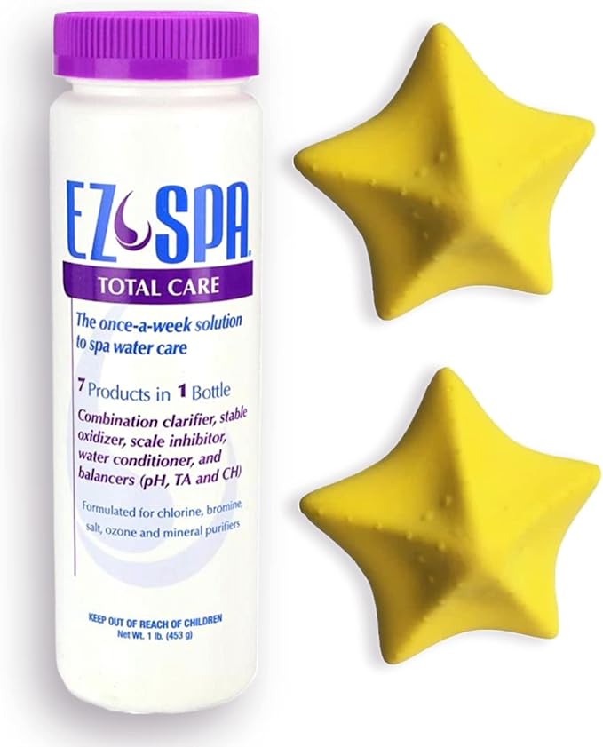 EZ Spa Hot Tub Care Bundle, 1lb EZ Spa Total Care and 2 Premium Scum Star Sponge for Effective Cleaning and Care