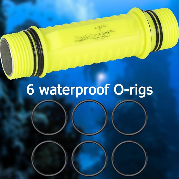 NAKCNM 2 Pack Diving Flashlight Underwater LED Scuba Dive Lights Super Bright IPX8 Waterproof 3 Modes for Outdoor Activities with Rechargeable Battery and Charger