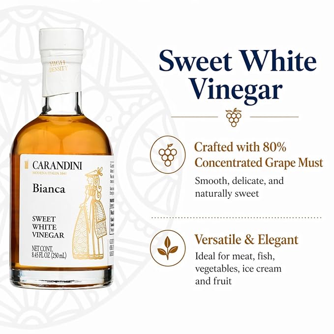 Carandini Emilio Silver Balsamic Vinegar of Modena PGI & Bianca Sweet White Vinegar Combo Set with Gift Box, Gift for Mother | Made in Italy