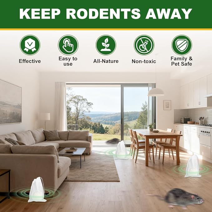 Mouse Repellent Balls 12 Pack,Natural Peppermint Oil Moth Balls for Indoor Outdoor, Long-Lasting Mice Repellent,Repel Squirrels Spiders Cockroach Ant and Rodents,Pet & Humans Safe