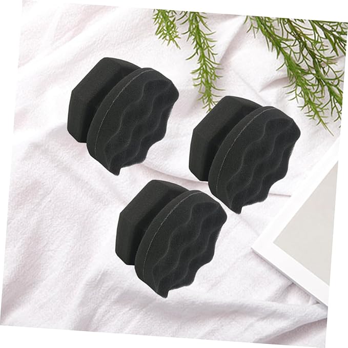 FAVOMOTO 9pcs Wave Pattern Car Waxing Sponge Handy Polishing Tool for Vehicle Wax Cleaning Detailing for Seats Dashboard Bumpers Black
