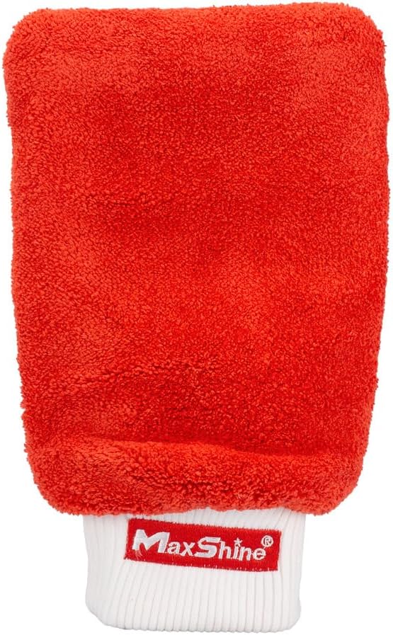 Maxshine Universal Red Clay Washing Mitt for Car Detailing – Microfiber Mitt Removes Contaminants from Paint, Glass, Chrome & Plastic – Clay Bar Alternative for Smooth, Clean Finish