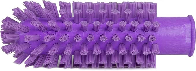 SPARTA Industrial Tank Brush Head Pipe Brush Head, Drain Brush with 3/4" Thread Hole (Handle Not Included) for Commercial Use, Plastic, 2 x 5.7 Inches, Purple (Pack of 6)
