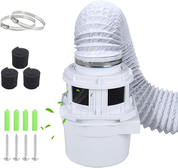 2026 Exclusive 3-in-1 Indoor Dryer Vent Kit with White Dryer Vent Hose - Dryer Lint Catcher Box Water Filter Bucket - Indoor Dryer Lint Trap for Electric Dryer