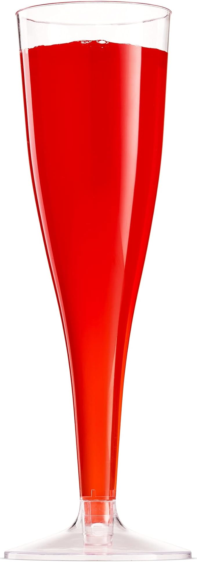 Munfix 100 Plastic Champagne Flutes - 5 Oz Disposable Clear Champagne Glasses for Parties, Mimosa Bar, Events, Wedding and Shower Party Supplies - Toasting Cocktail Cups