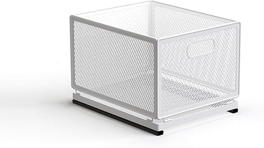 Pull Out Cabinet Organizer, Slide Out Drawers Fixed with Adhesive Nano Film, Pantry Shelves Sliding Drawer Storage Organization for Kitchen/Bathroom/Bedroom (11.8*9.4*8.3inch/30*24*21.2cm)
