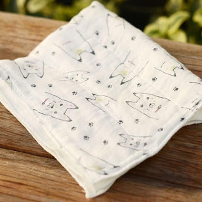 Nawrap Set of 3 Printed Dishcloths, Made in Japan, 6 Ply, Soft, Durable, and Absorbent, 13.5 x 16 in - Animal Design