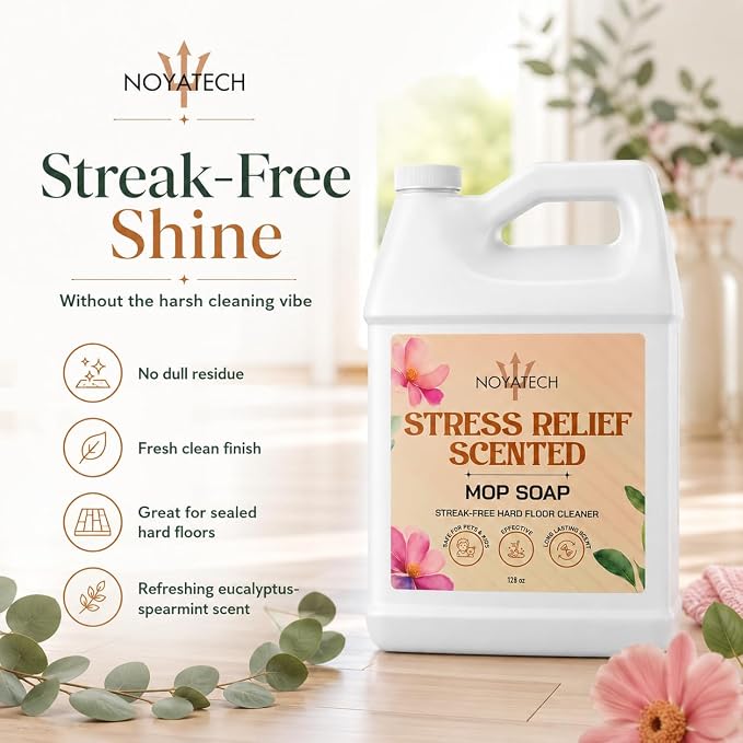 NOYATECH Floor Cleaner Concentrate Gallon - Hardwood, Tile & Stone - Mop Soap All Types - Non-Toxic, Pet & Kid Safe - Made in USA