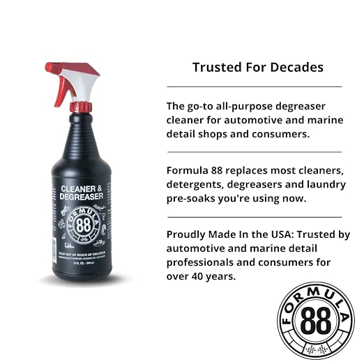 Cleaner & Degreaser | Multi Surface Car & Marine Cleaner for Interior, Exterior | Removes Grease & Grime Residue on Metal, Plastic, Cloth, Vinyl, Carpet (1, 32oz)