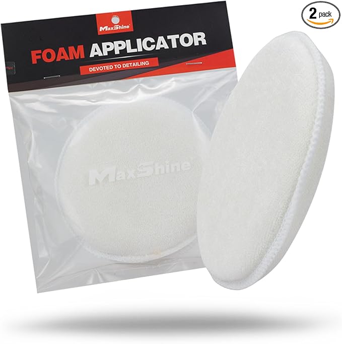 Maxshine 5" Universal 2-Piece UFO Microfiber Wax Applicator Pads – Soft & Durable Pads for Waxing, Polishing & Sealing – Ideal for Car Detailing & Paint Care Applications