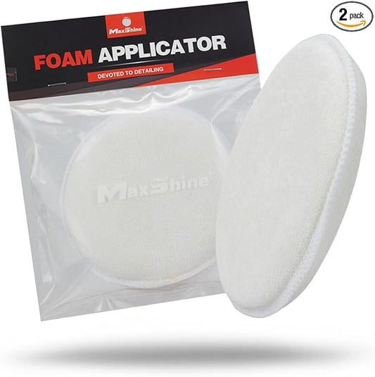 Maxshine 5" Universal 2-Piece UFO Microfiber Wax Applicator Pads – Soft & Durable Pads for Waxing, Polishing & Sealing – Ideal for Car Detailing & Paint Care Applications