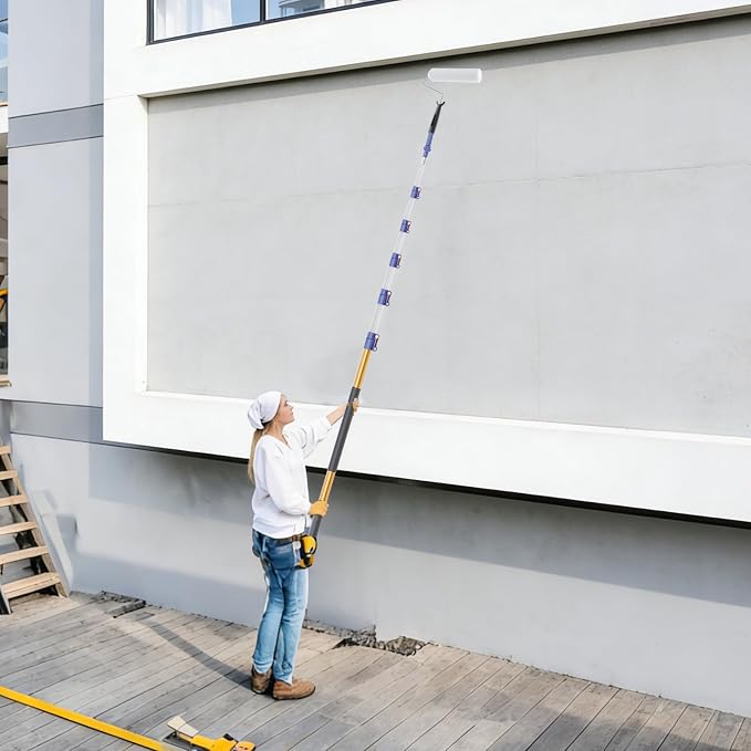 Telescopic Pole, 6-21 FT Multi-Purpose Extension Pole, Sturdy Aluminum Extendable Pole for Painting, Dusting and Cleaning